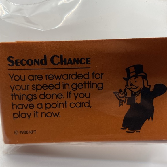 Free Parking Feed The Meter Card Game Parker Brothers Monopoly 1988 Vintage - Picture 10 of 11